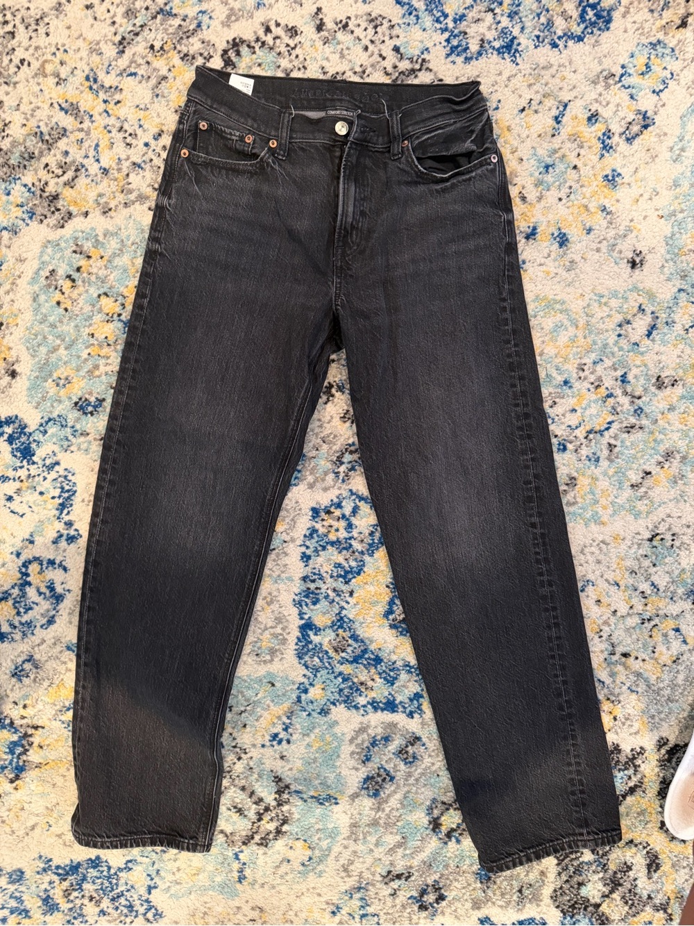 American eagle low rise baggy black jean